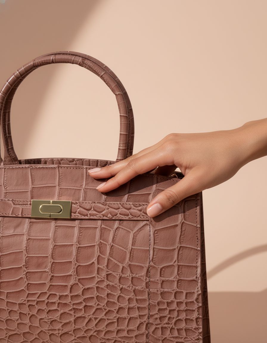 Arlie Croc Leather Tote Bag - Pink