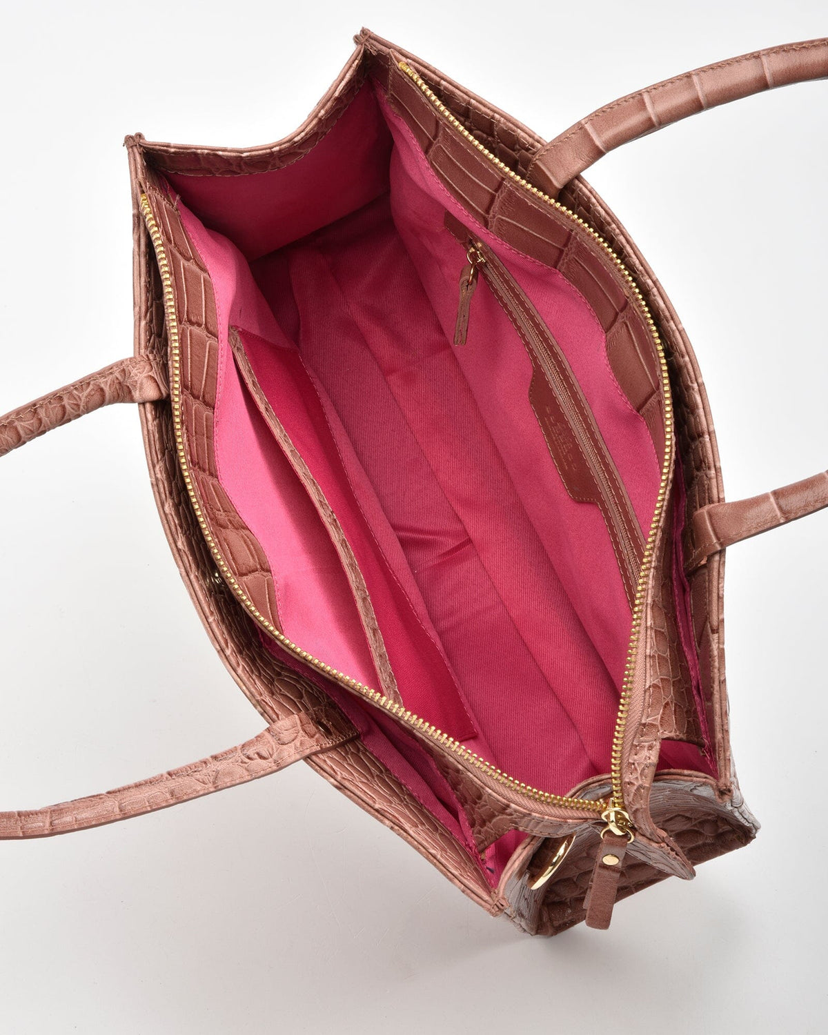 Arlie Croc Leather Tote Bag - Pink