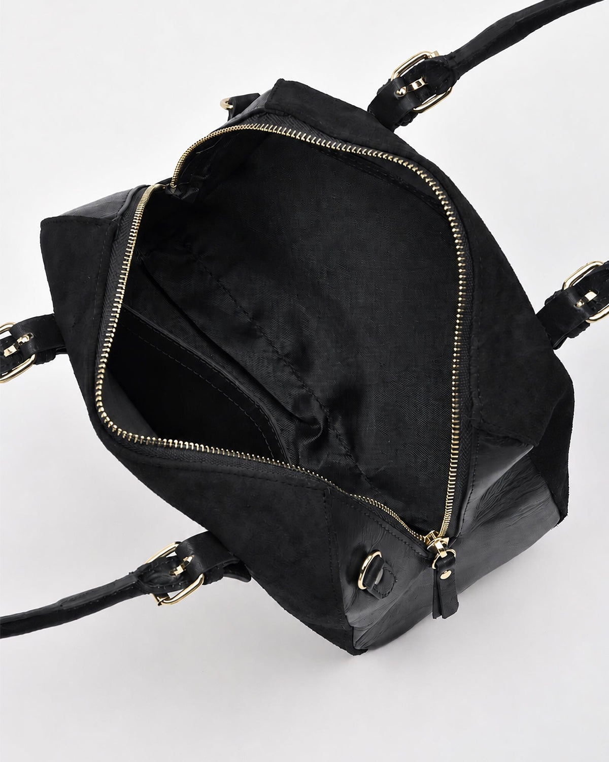 Armadale Suede & Leather Crossbody Bag - Black