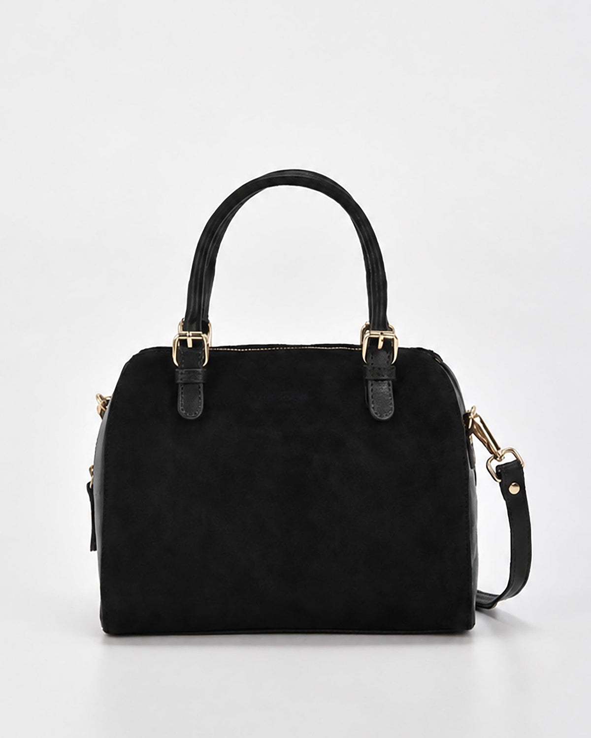 Armadale Suede & Leather Crossbody Bag - Black