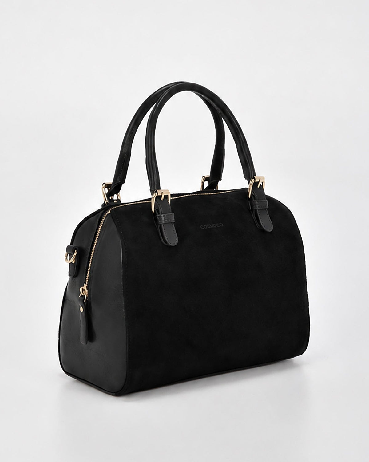 Armadale Suede & Leather Crossbody Bag - Black