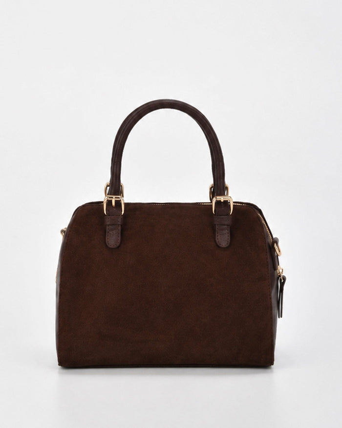 Armadale Suede & Leather Crossbody Bag - Chocolate