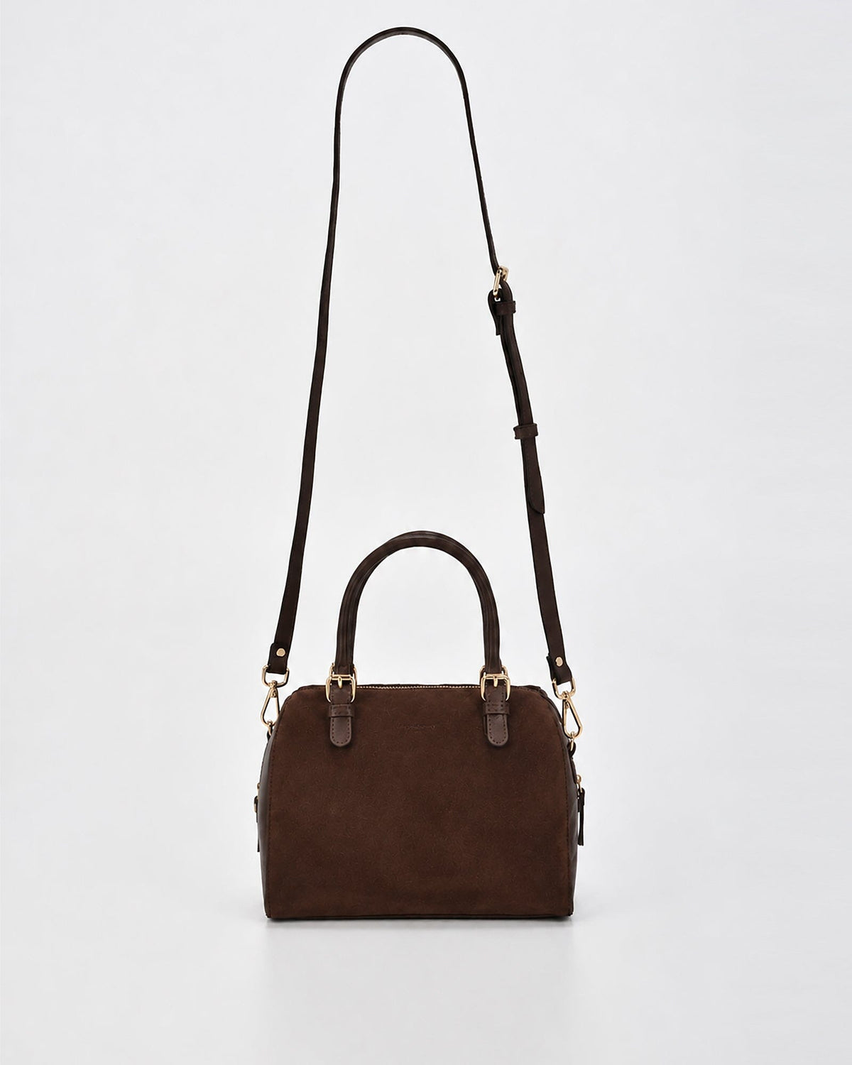 Armadale Suede & Leather Crossbody Bag - Chocolate