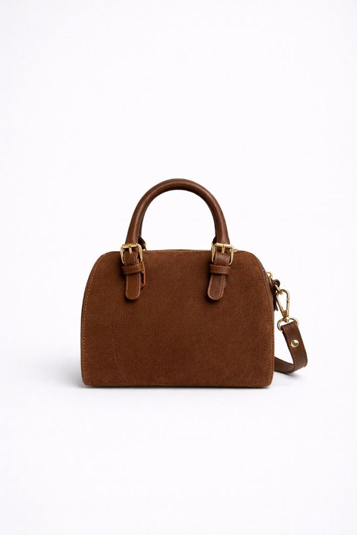 Armadale Suede & Leather Crossbody Bag - Chocolate