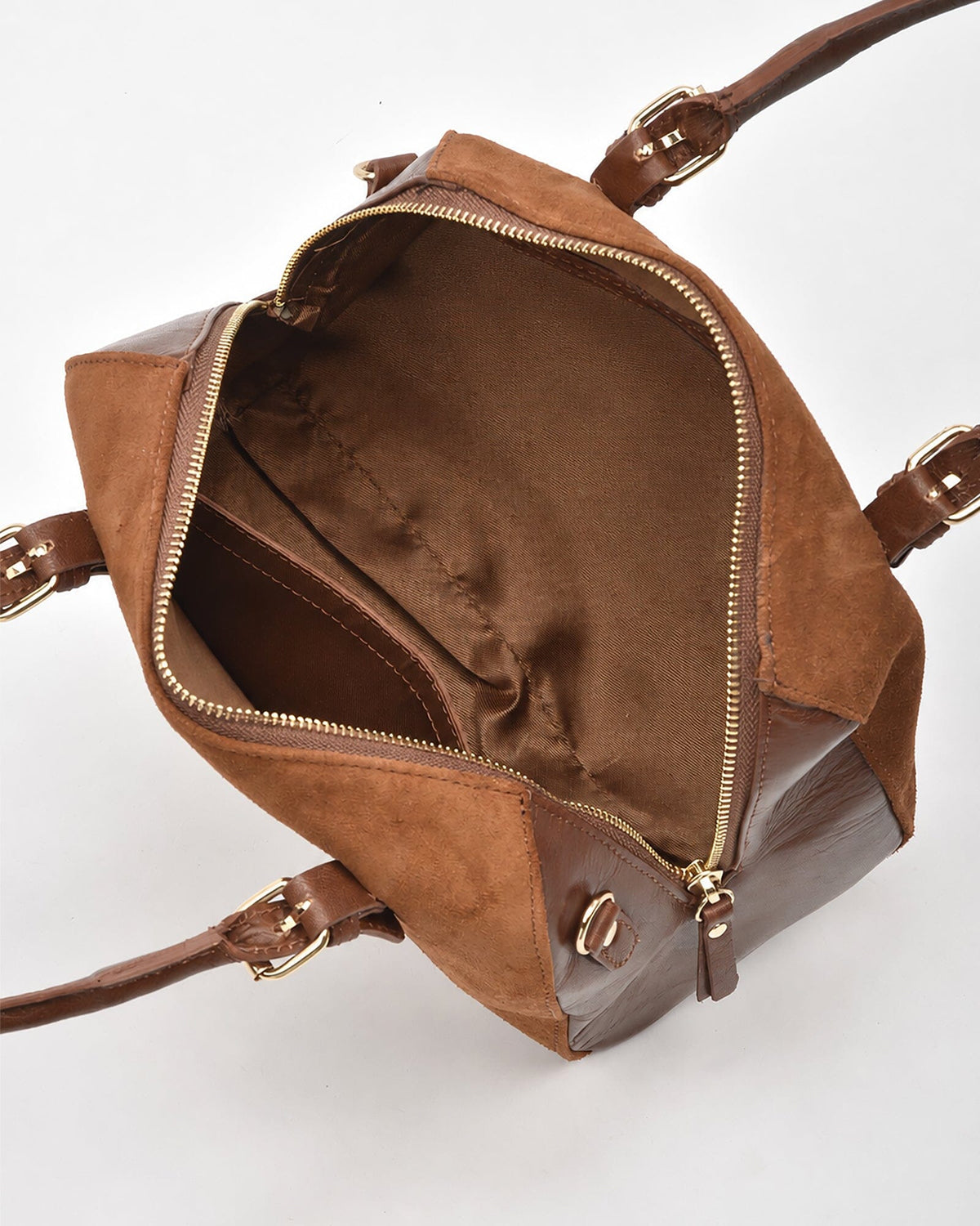 Armadale Suede & Leather Crossbody Bag - Tan