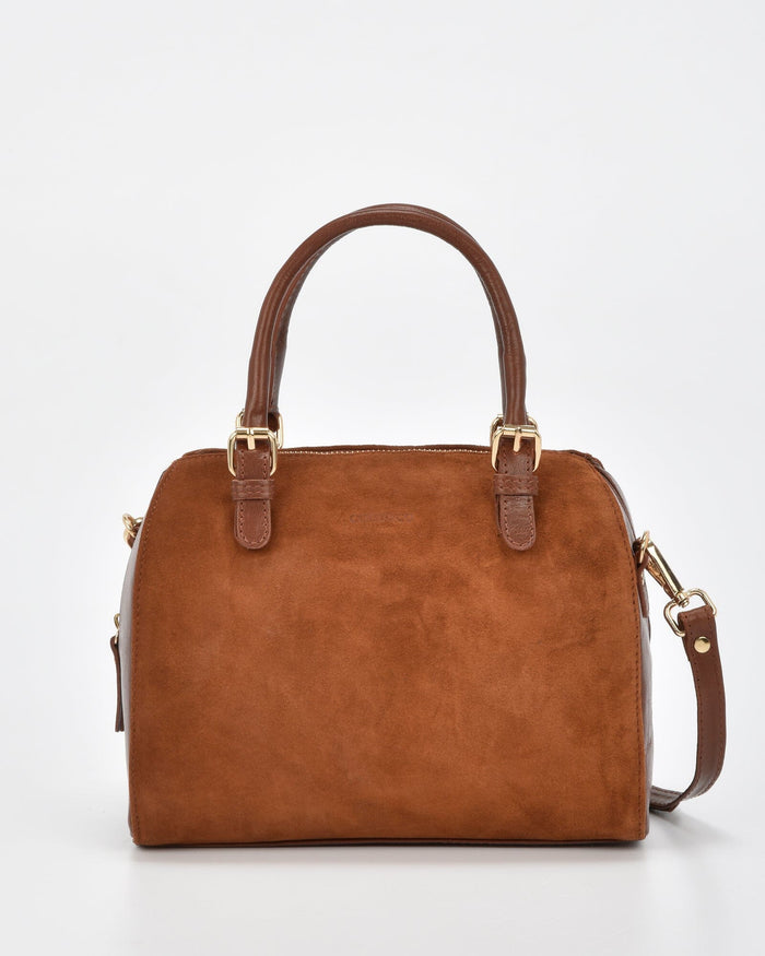 Armadale Suede & Leather Crossbody Bag - Tan