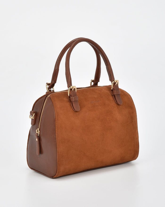 Armadale Suede & Leather Crossbody Bag - Tan