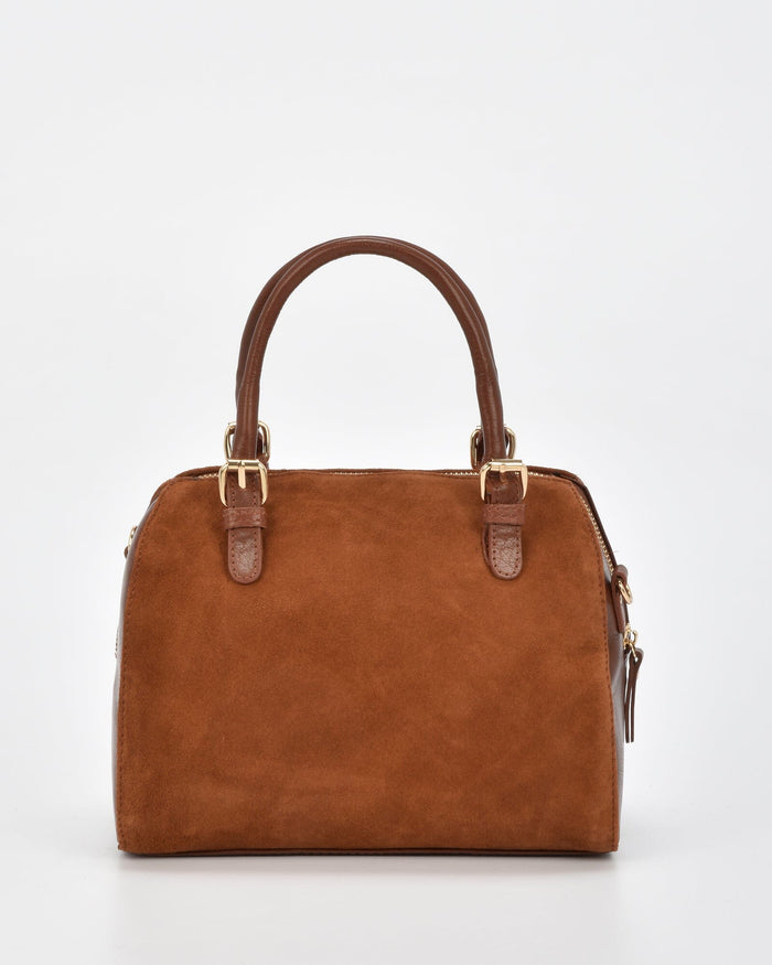 Armadale Suede & Leather Crossbody Bag - Tan