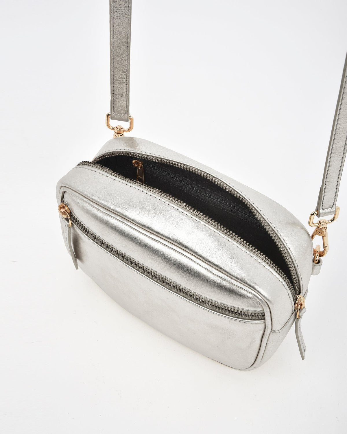 Aurora Metallic Crossbody - Silver