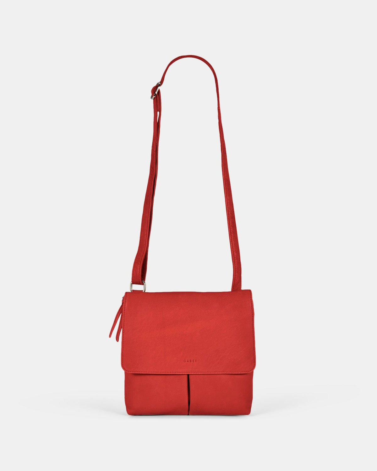Ava Leather Flap over Crossbody Bag - Coral