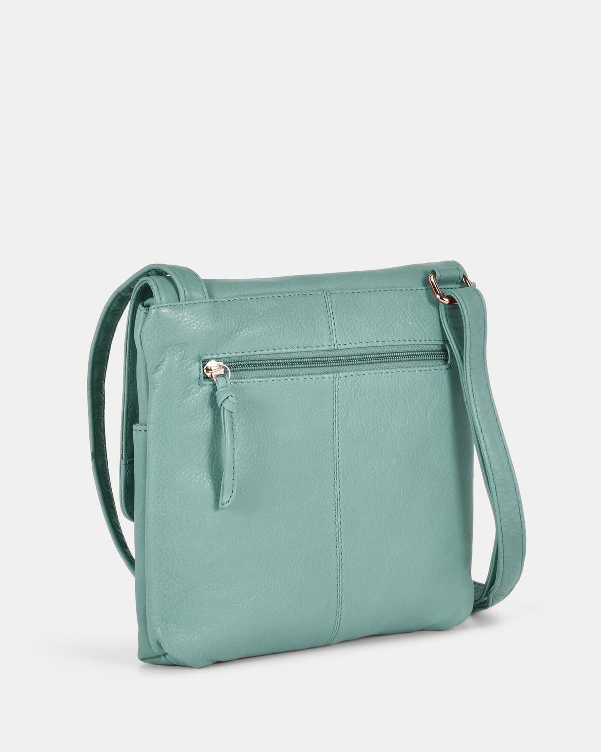 Ava Leather Flap over Crossbody Bag - Ocean