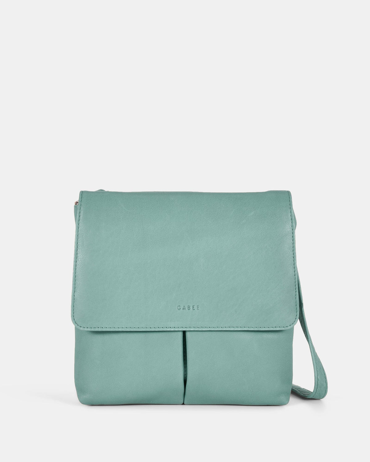 Ava Leather Flap over Crossbody Bag - Ocean