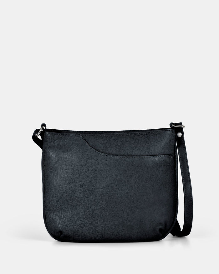 Avery Leather Crossbody Bag - Black