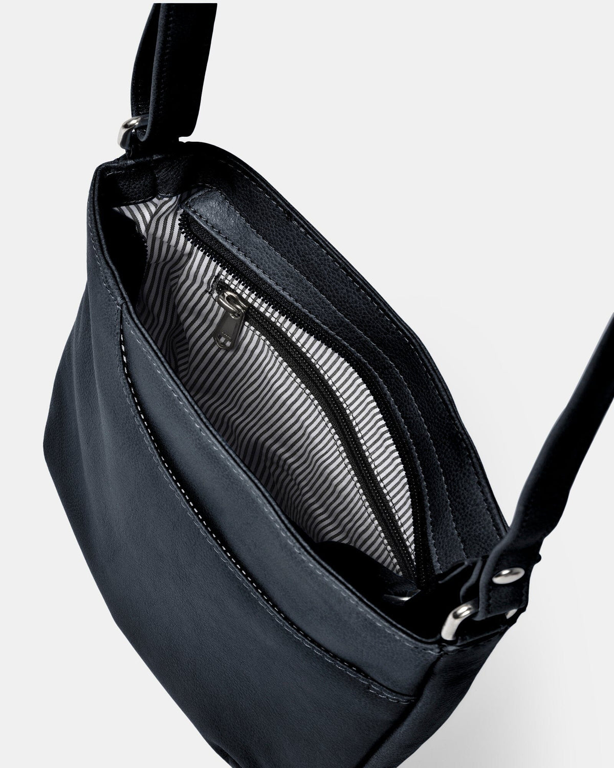 Avery Leather Crossbody Bag - Black