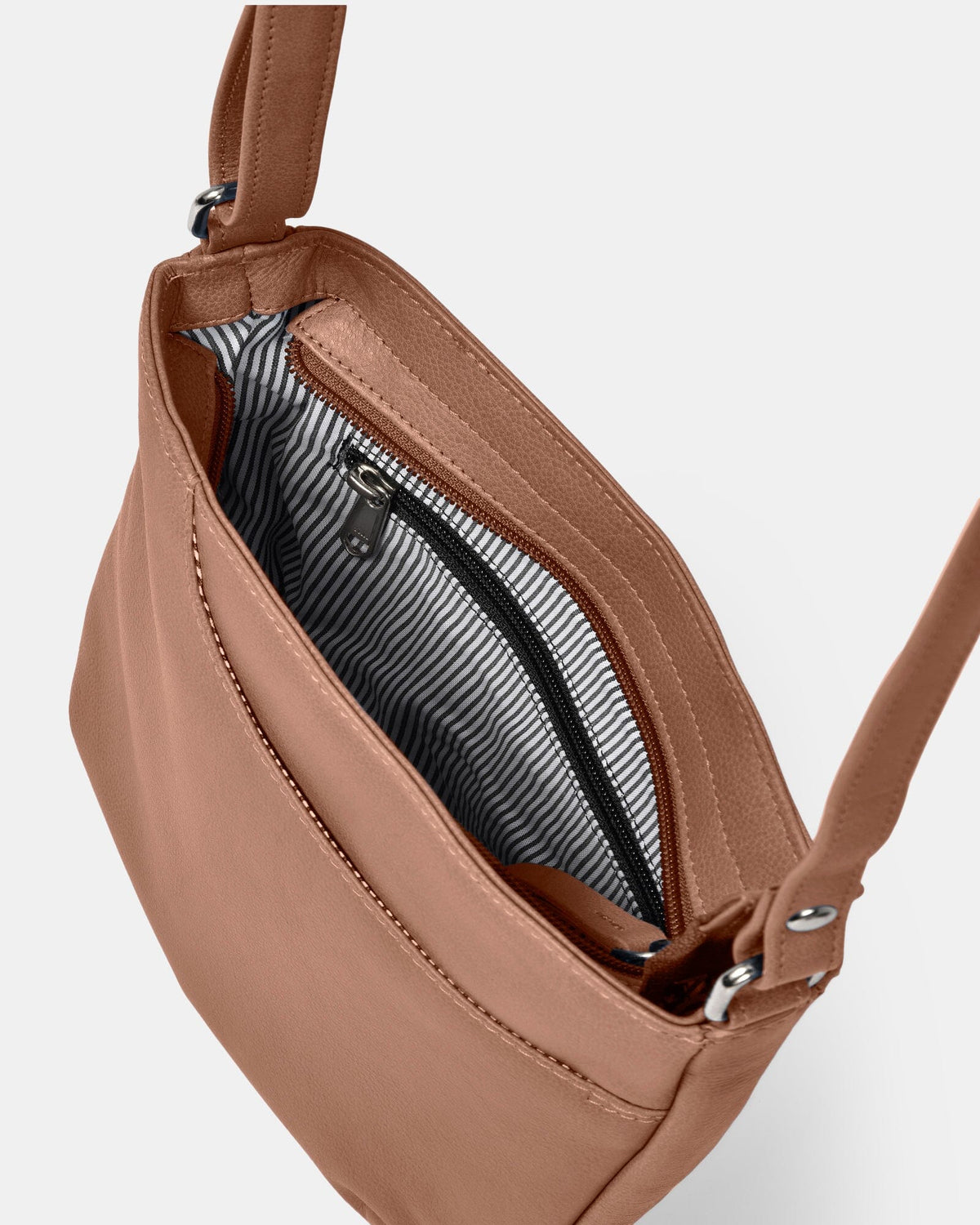 Avery Leather Crossbody Bag - Taupe