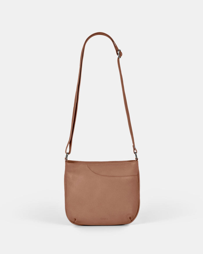 Avery Leather Crossbody Bag - Taupe