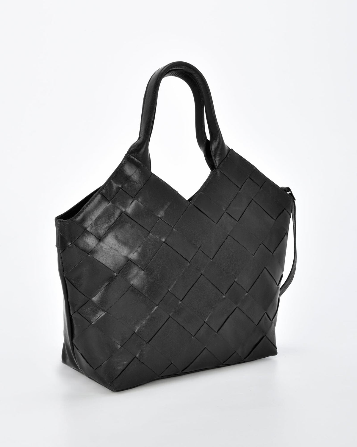 Baxter Weave Leather Tote - Black