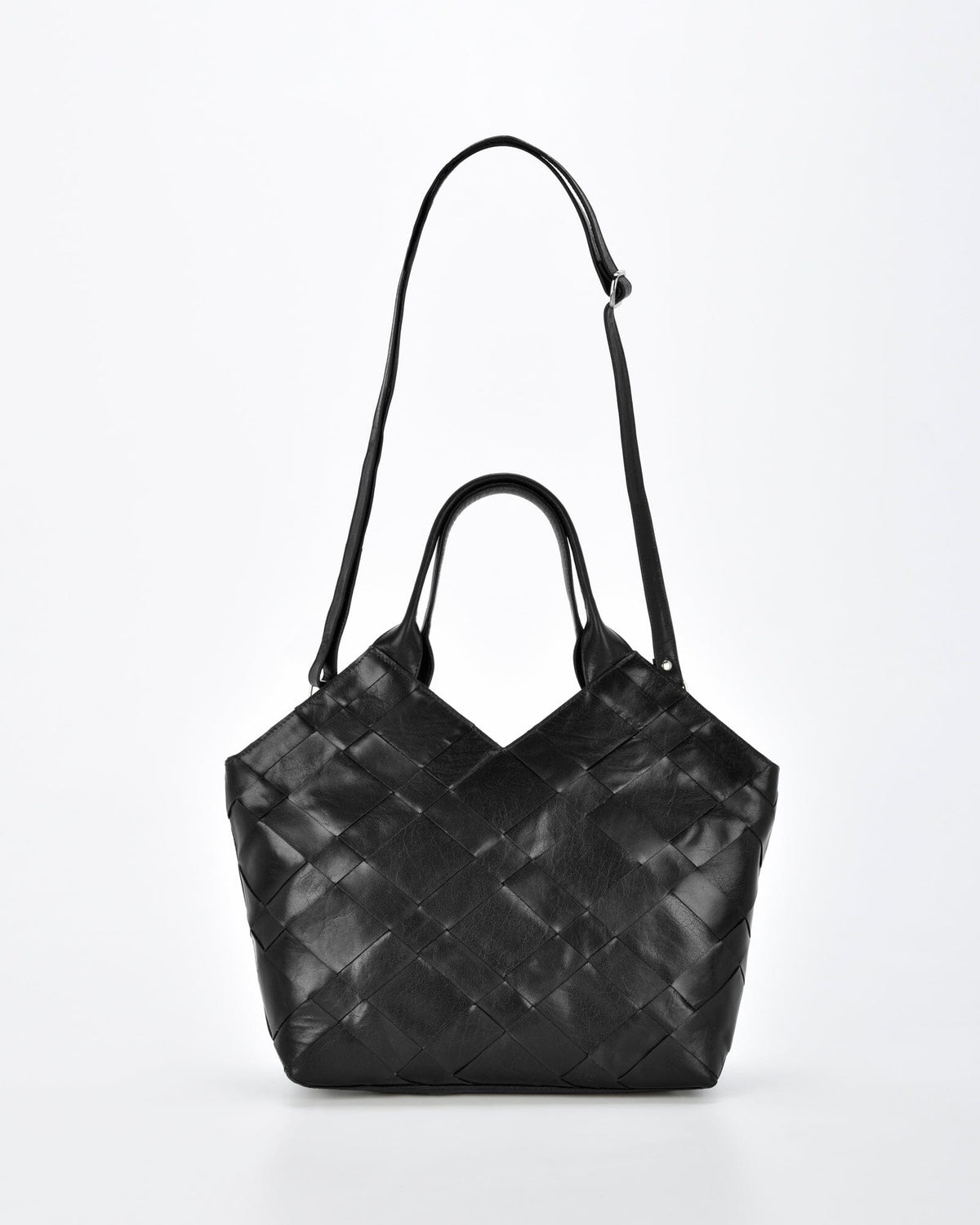 Baxter Weave Leather Tote - Black