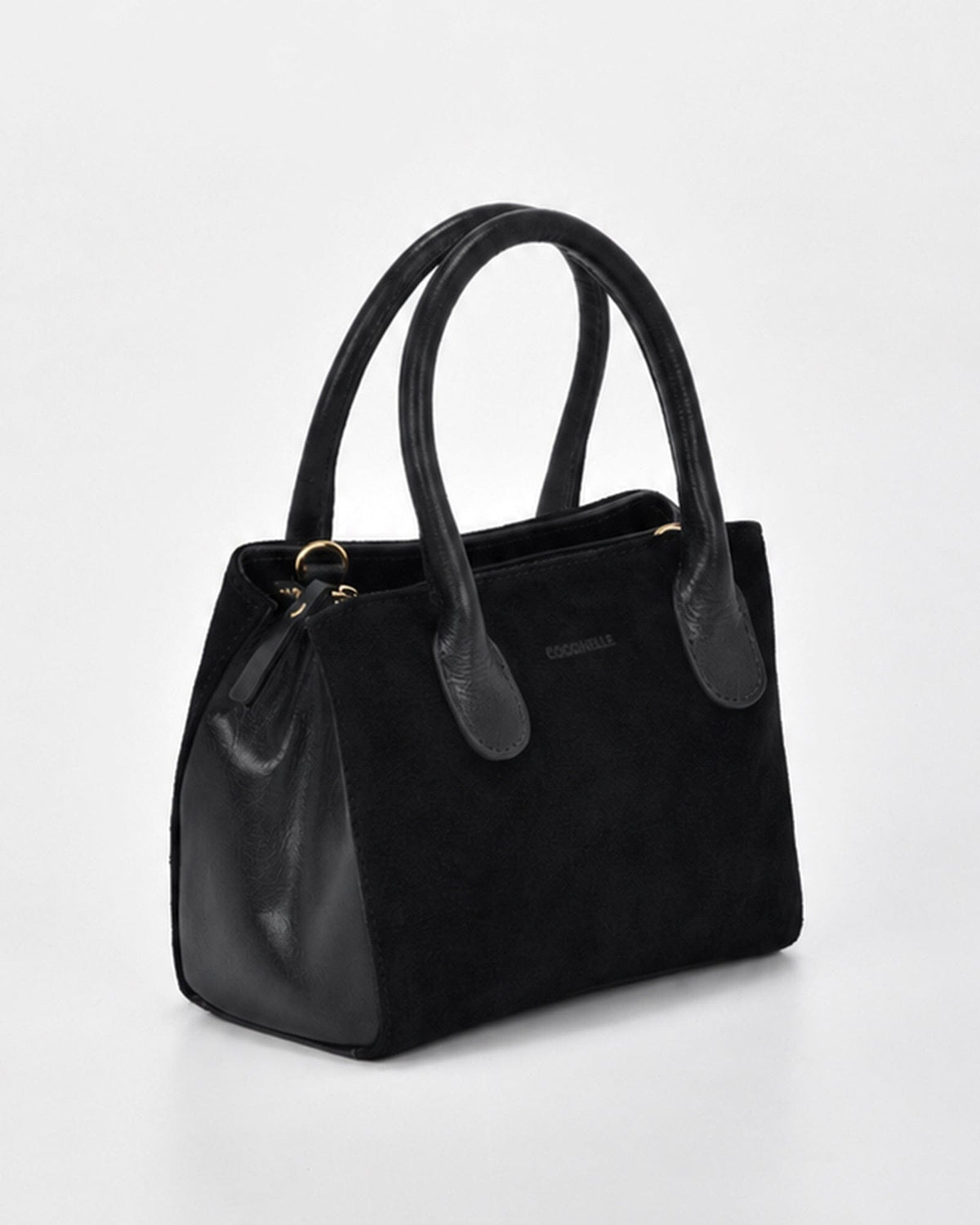 Bellview Suede & Leather Crossbody Bag - Black