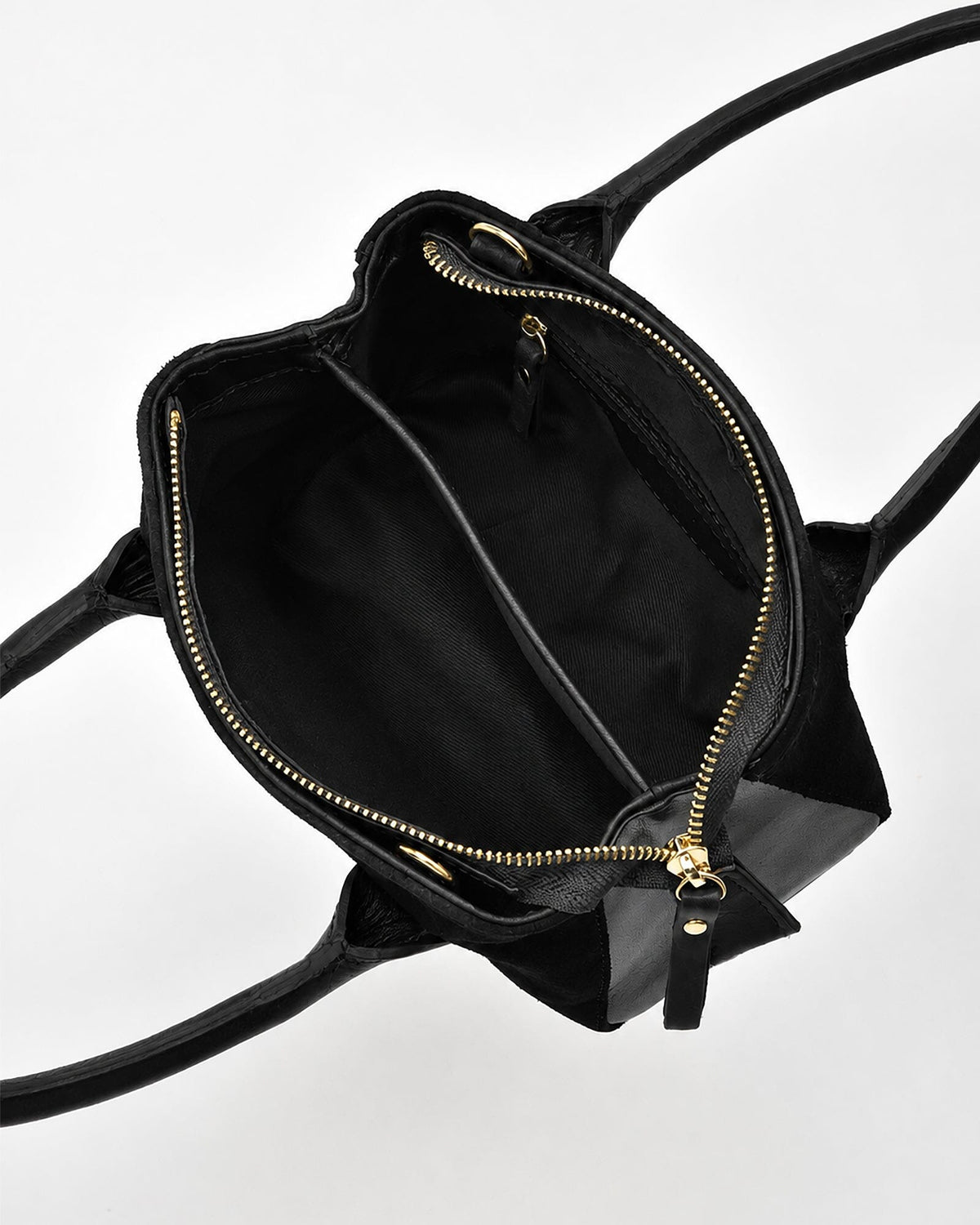 Bellview Suede & Leather Crossbody Bag - Black