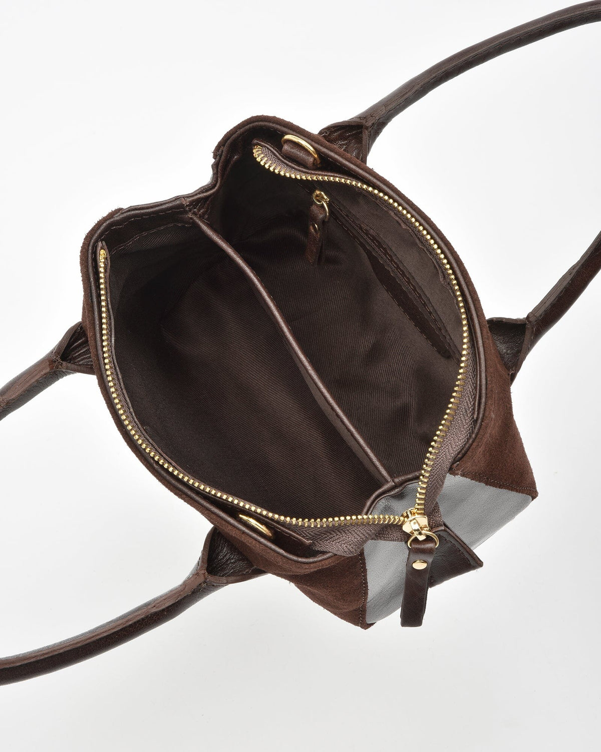 Bellview Suede & Leather Crossbody Bag - Chocolate