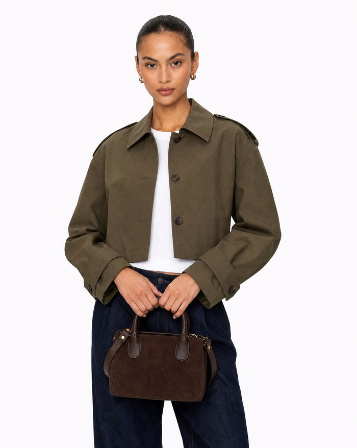 Bellview Suede & Leather Crossbody Bag - Chocolate Crossbody COBB & CO 