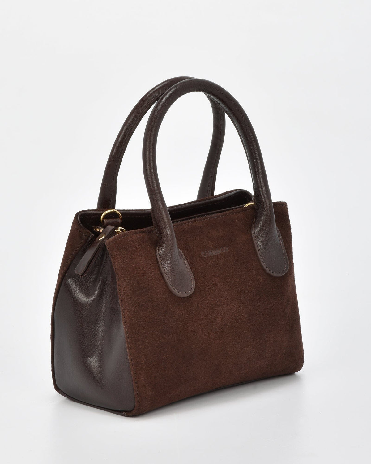 Bellview Suede & Leather Crossbody Bag - Chocolate