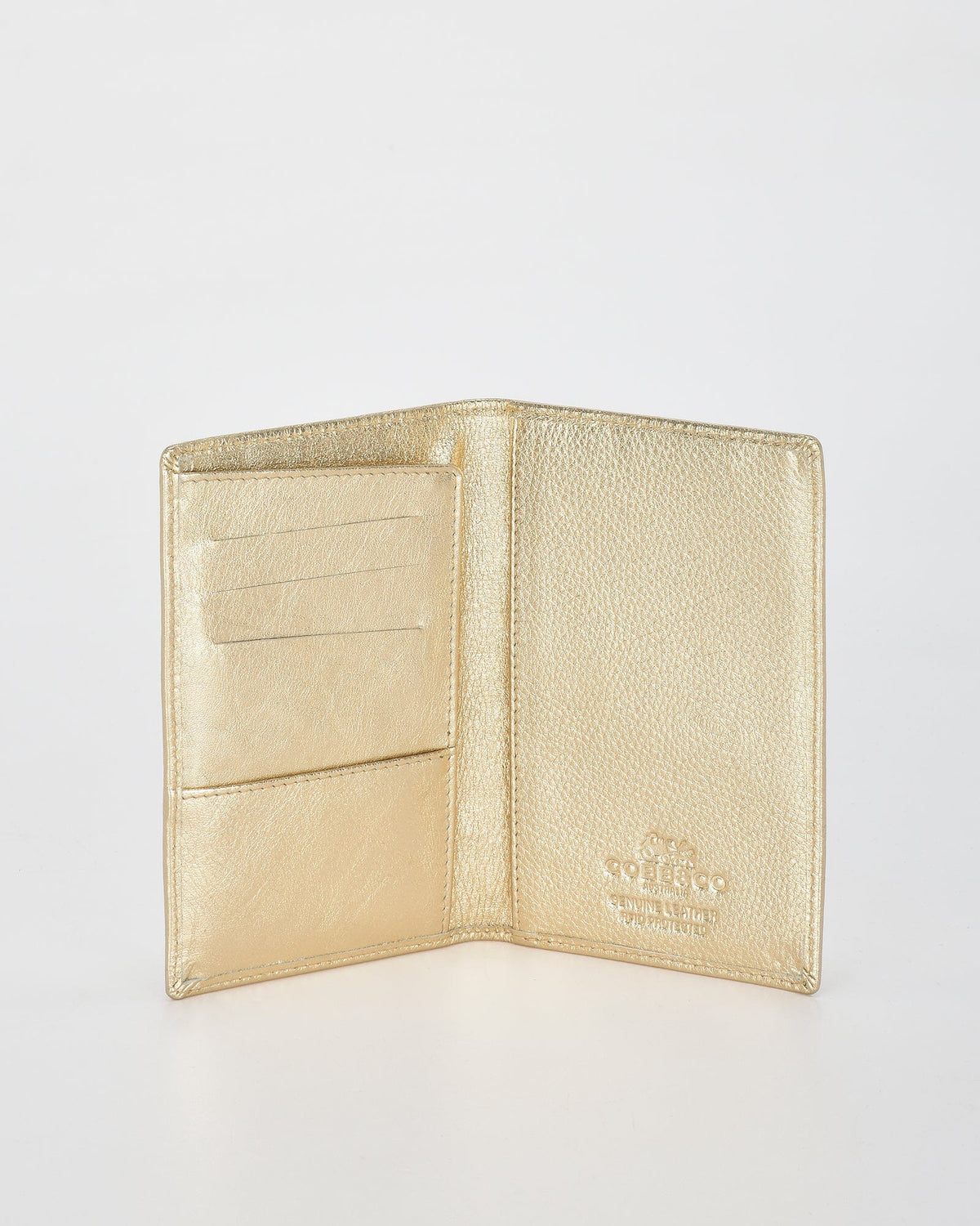 Billy RFID Leather Passport Wallet - Gold COBB & CO 