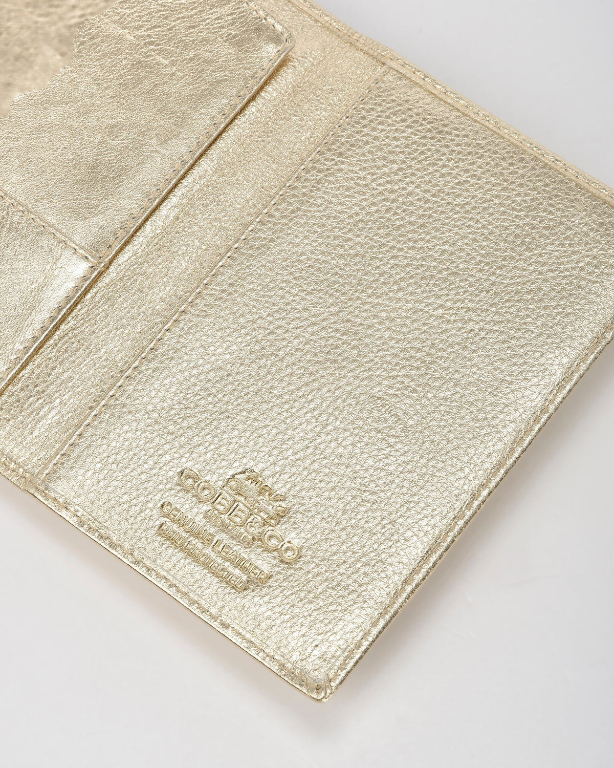 Billy RFID Leather Passport Wallet - Gold COBB & CO 