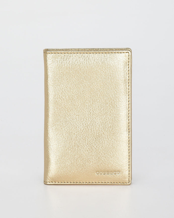 Billy RFID Leather Passport Wallet - Gold