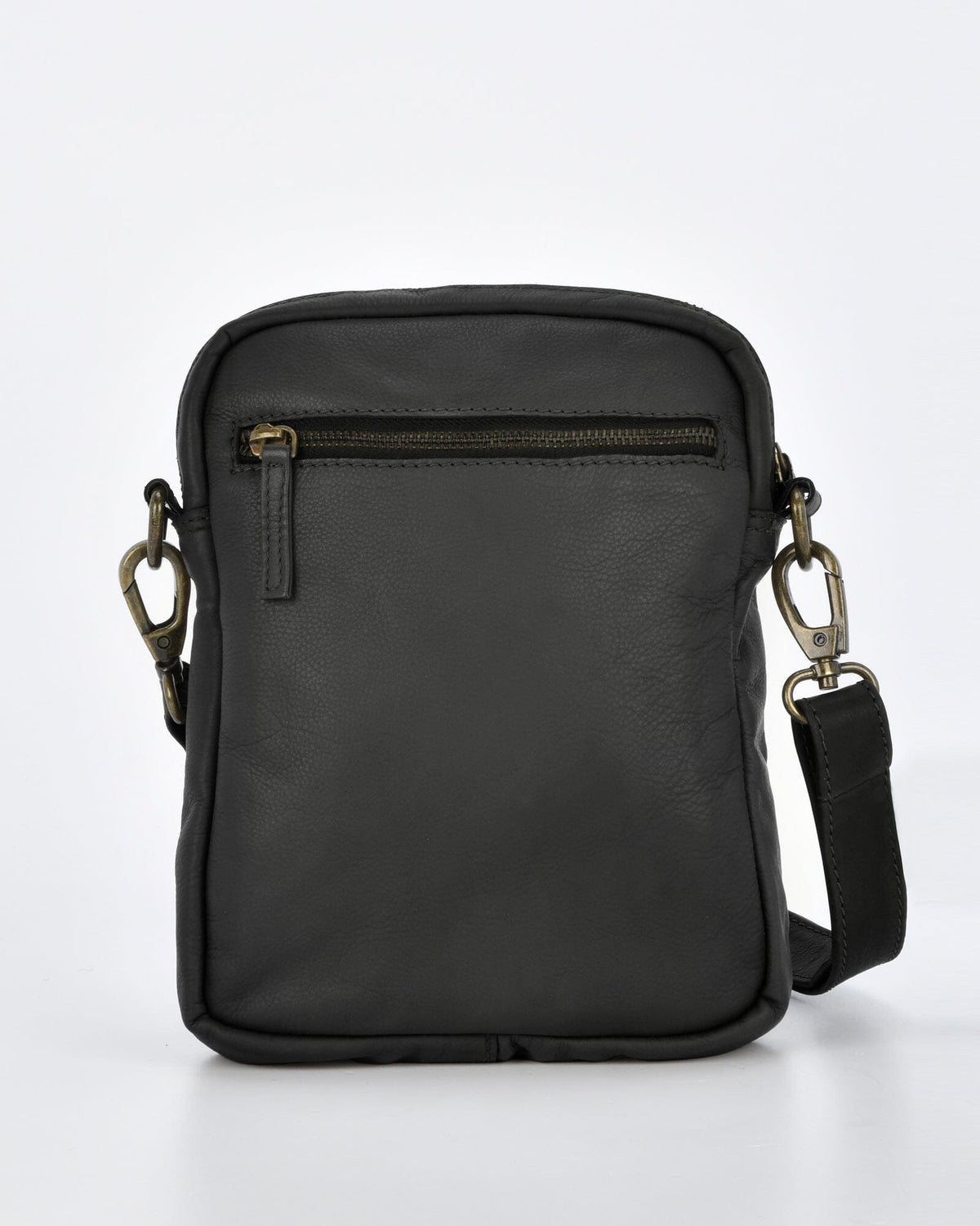Booral Leather Crossbody Bag - Black