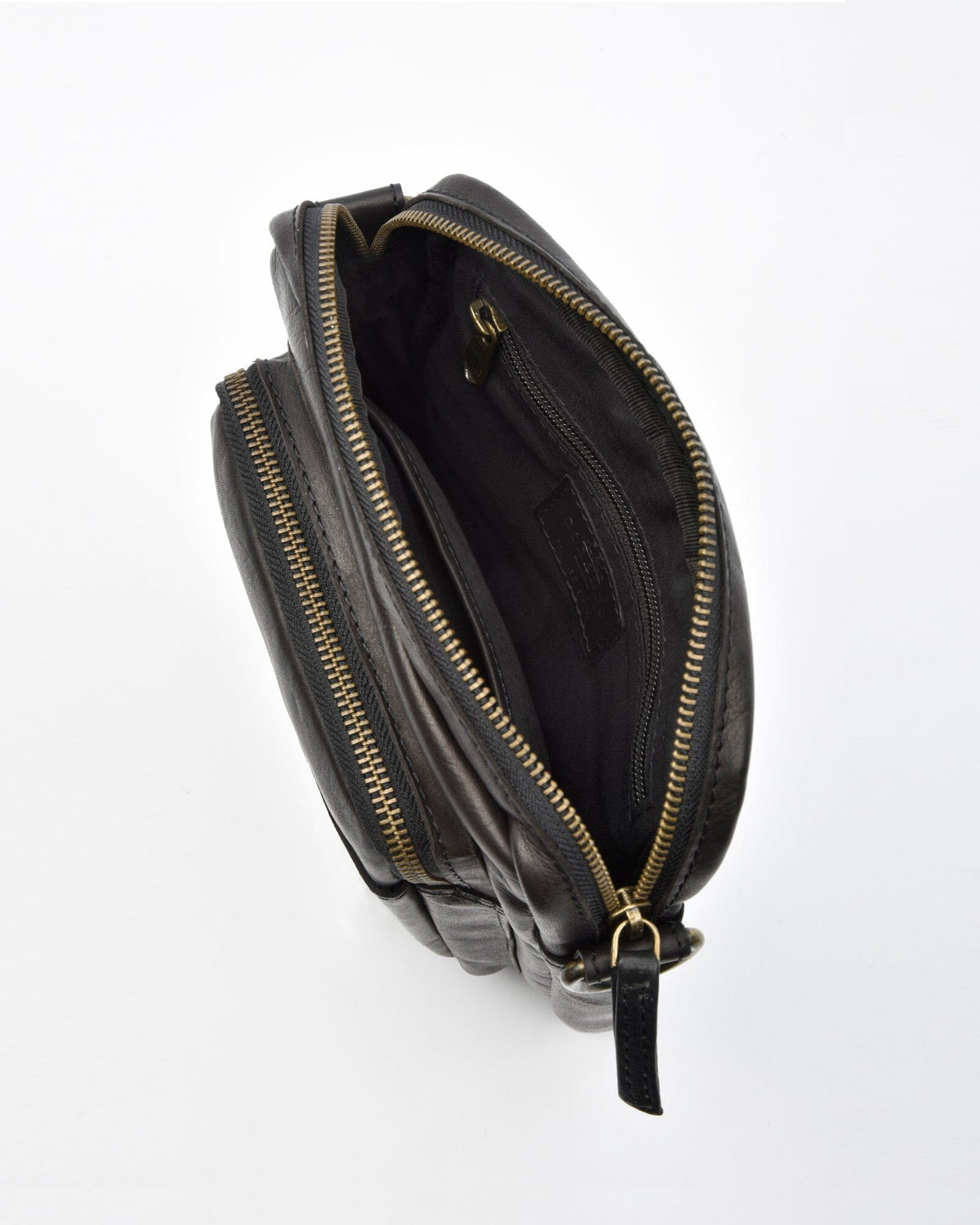 Booral Leather Crossbody Bag - Black