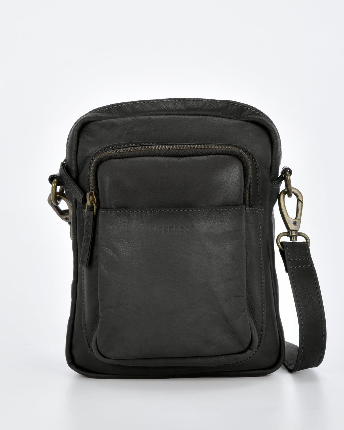 Booral Leather Crossbody Bag - Black