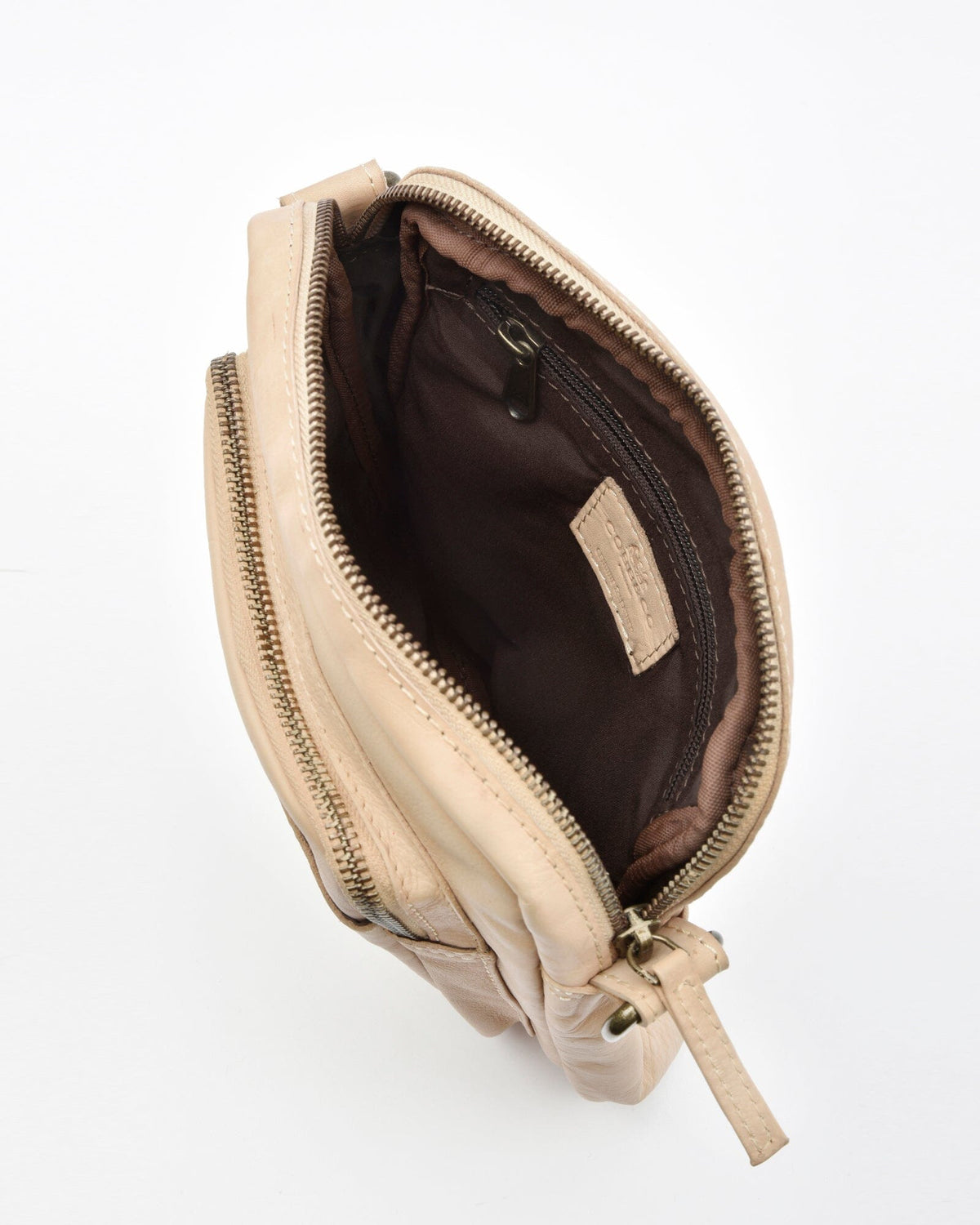 Booral Leather Crossbody Bag - Cream