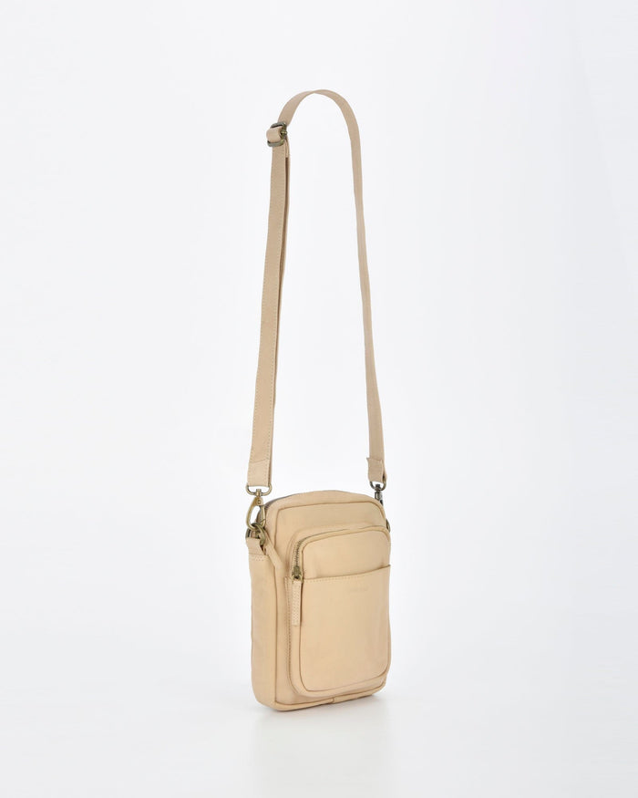 Booral Leather Crossbody Bag - Cream