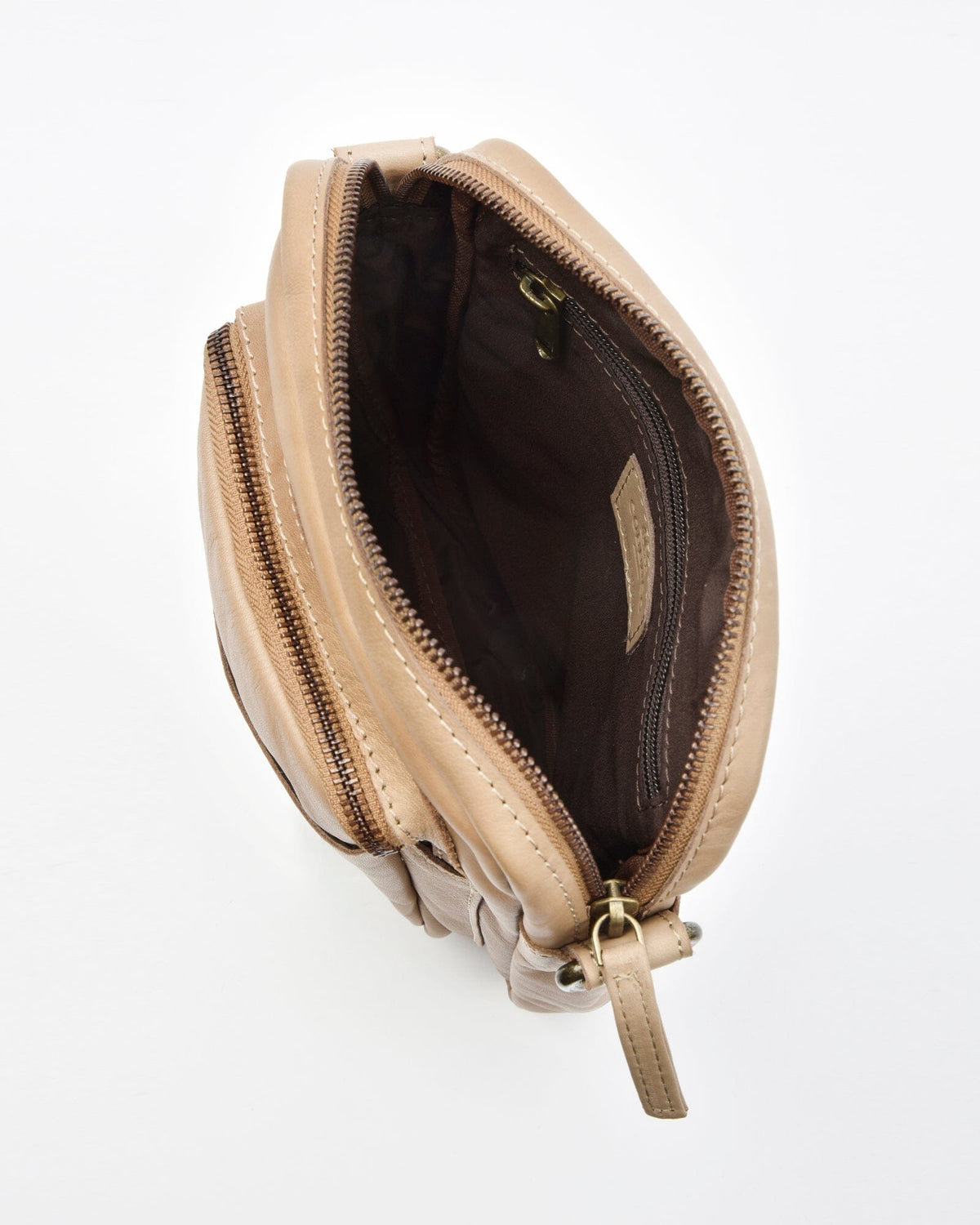 Booral Leather Crossbody Bag - Taupe