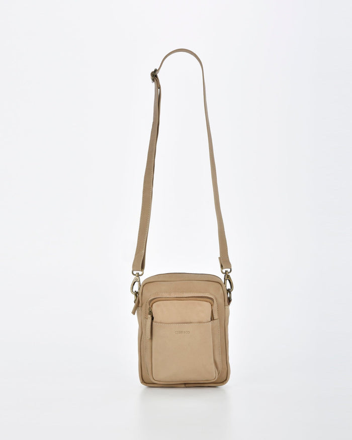 Booral Leather Crossbody Bag - Taupe