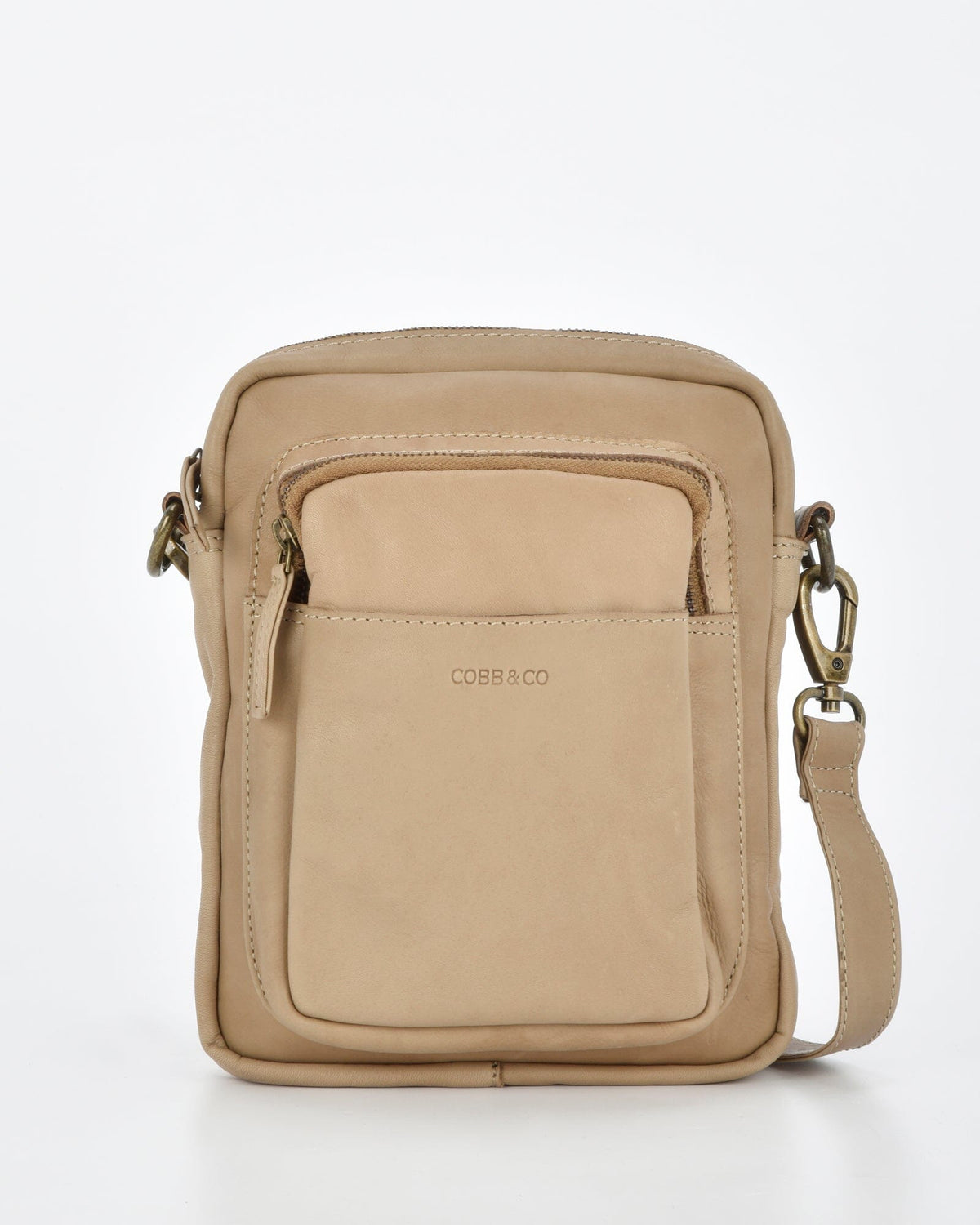 Booral Leather Crossbody Bag - Taupe