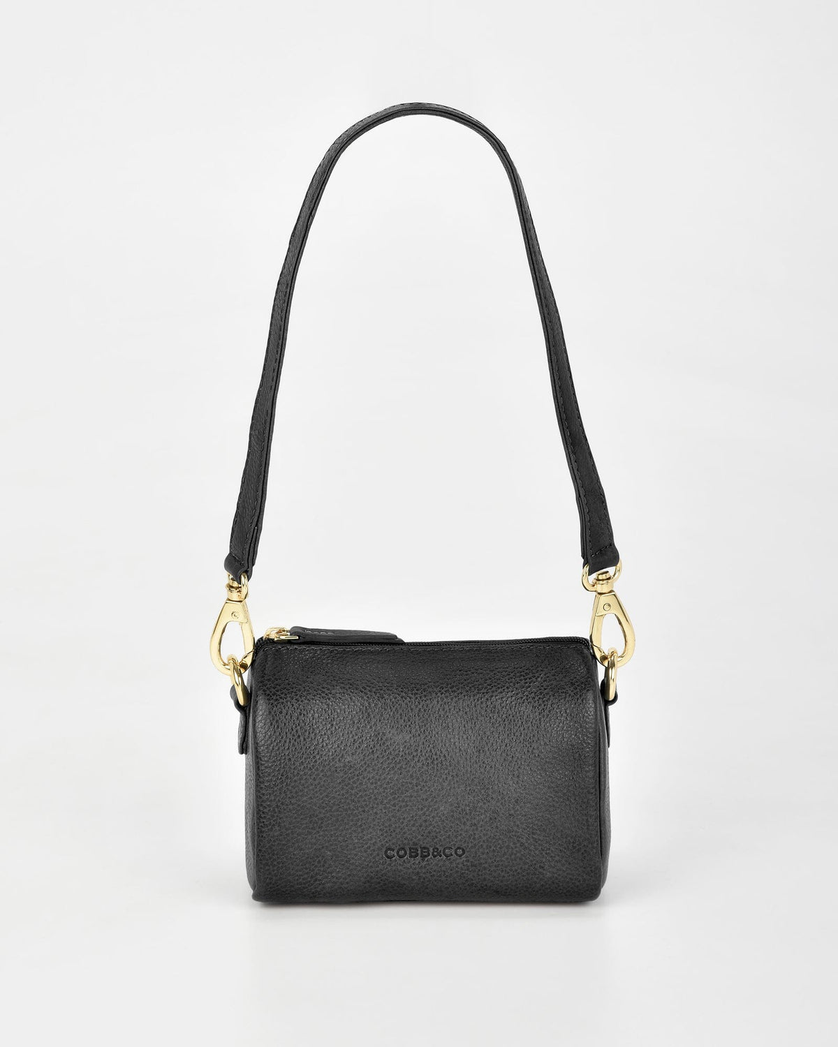 Botany Washed Leather Crossbody Shoulder Bag - Black