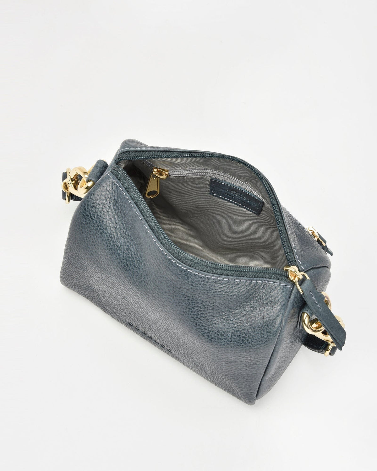 Botany Washed Leather Crossbody Shoulder Bag - Midnight