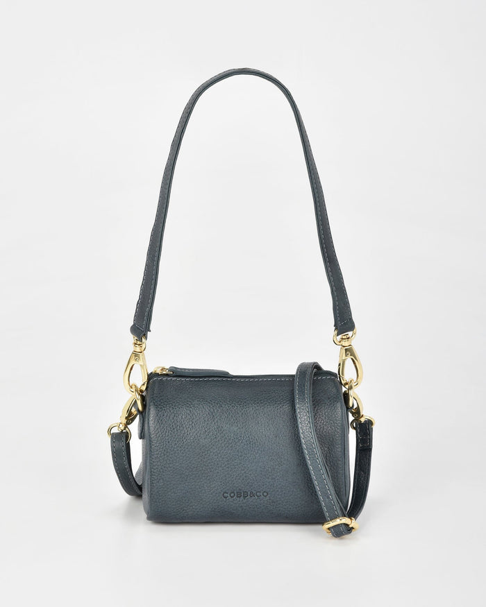 Botany Washed Leather Crossbody Shoulder Bag - Midnight