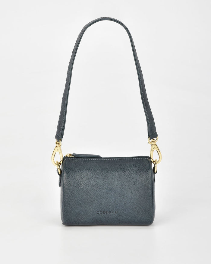 Botany Washed Leather Crossbody Shoulder Bag - Midnight