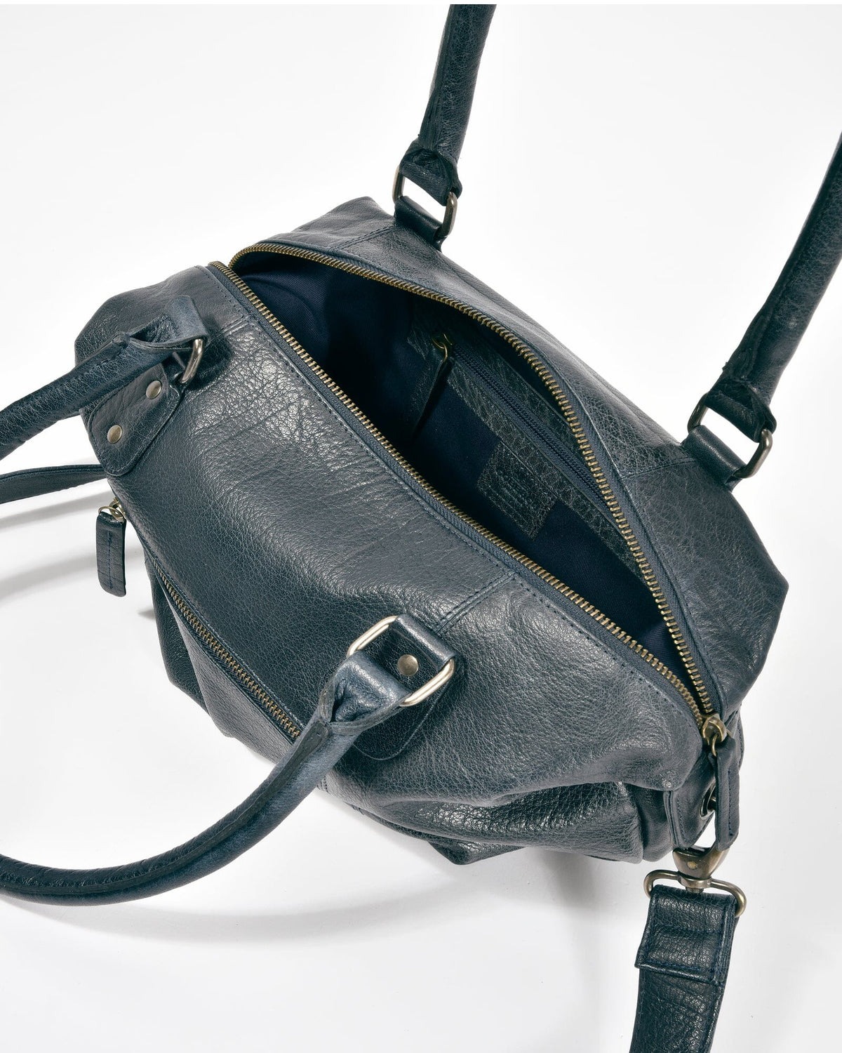 Braddon Leather Handbag - Navy