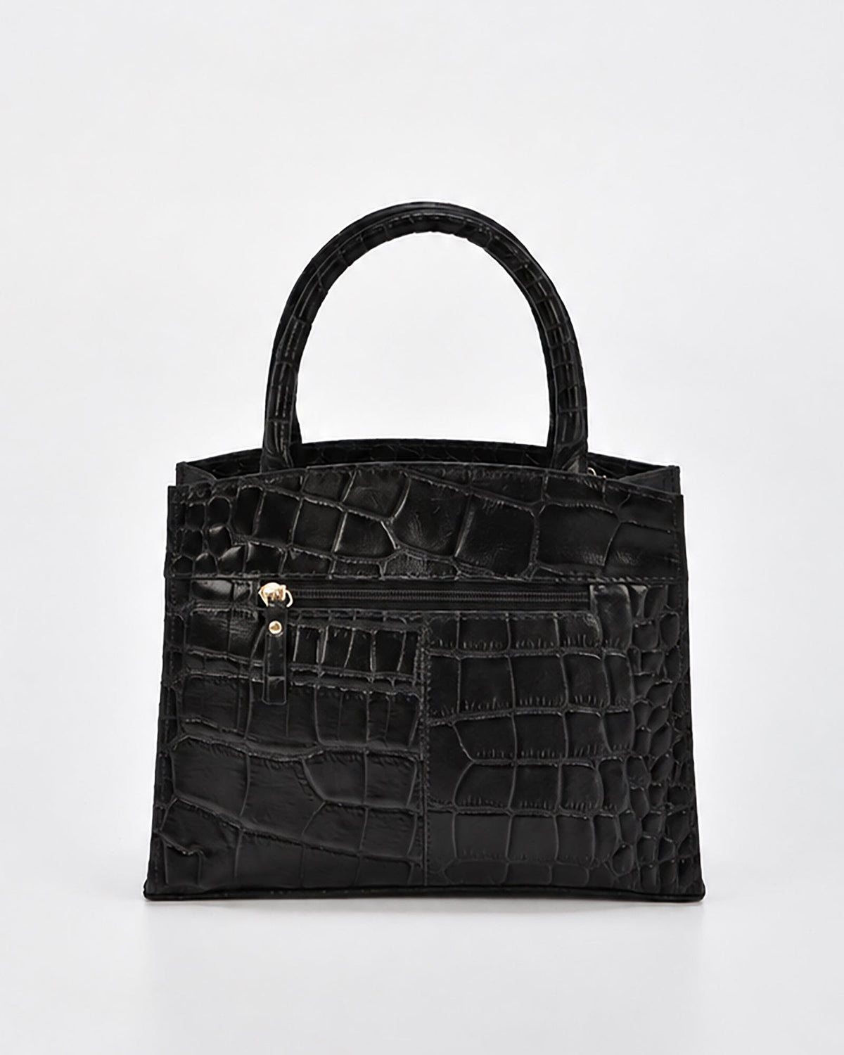 Brighton Croc Leather Crossbody Bag - Black