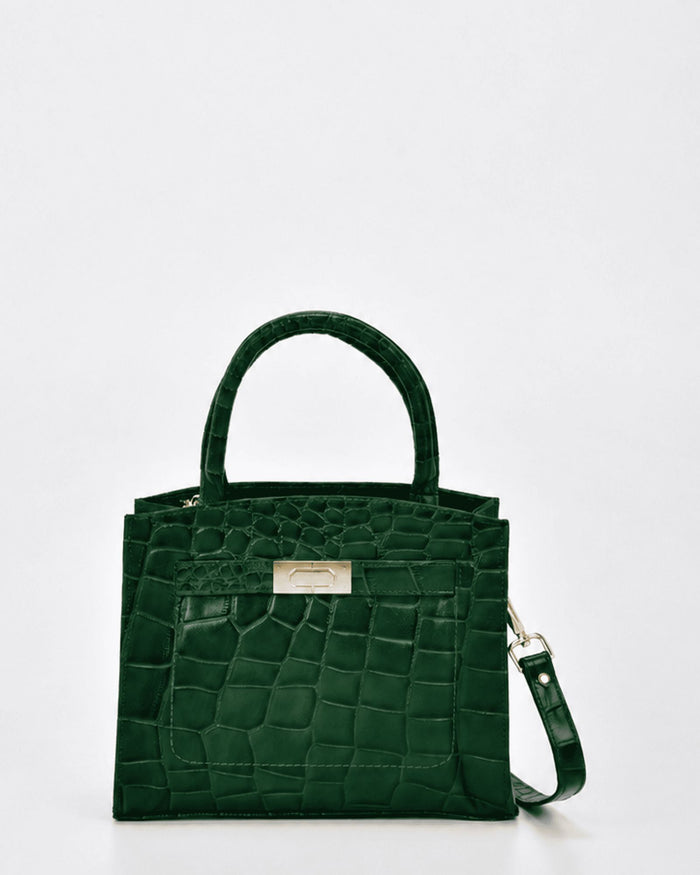 Brighton Croc Leather Crossbody Bag Crossbody Bag COBB & CO Green 
