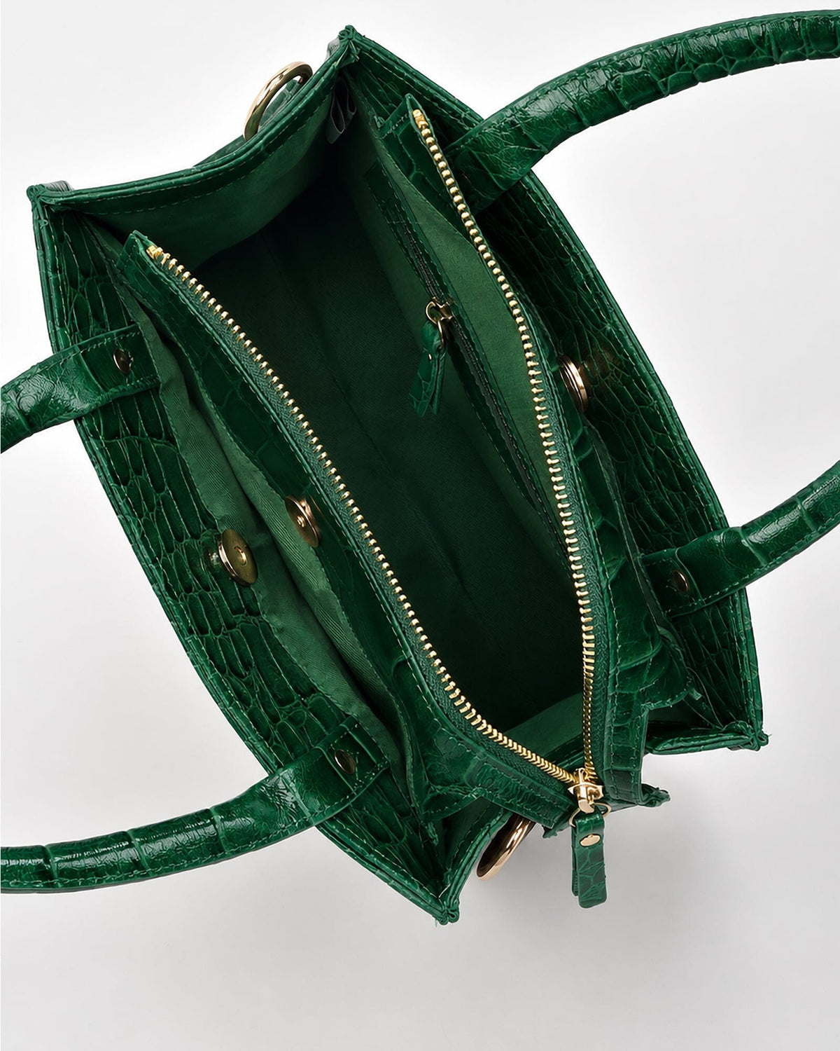 Brighton Croc Leather Crossbody Bag - Green