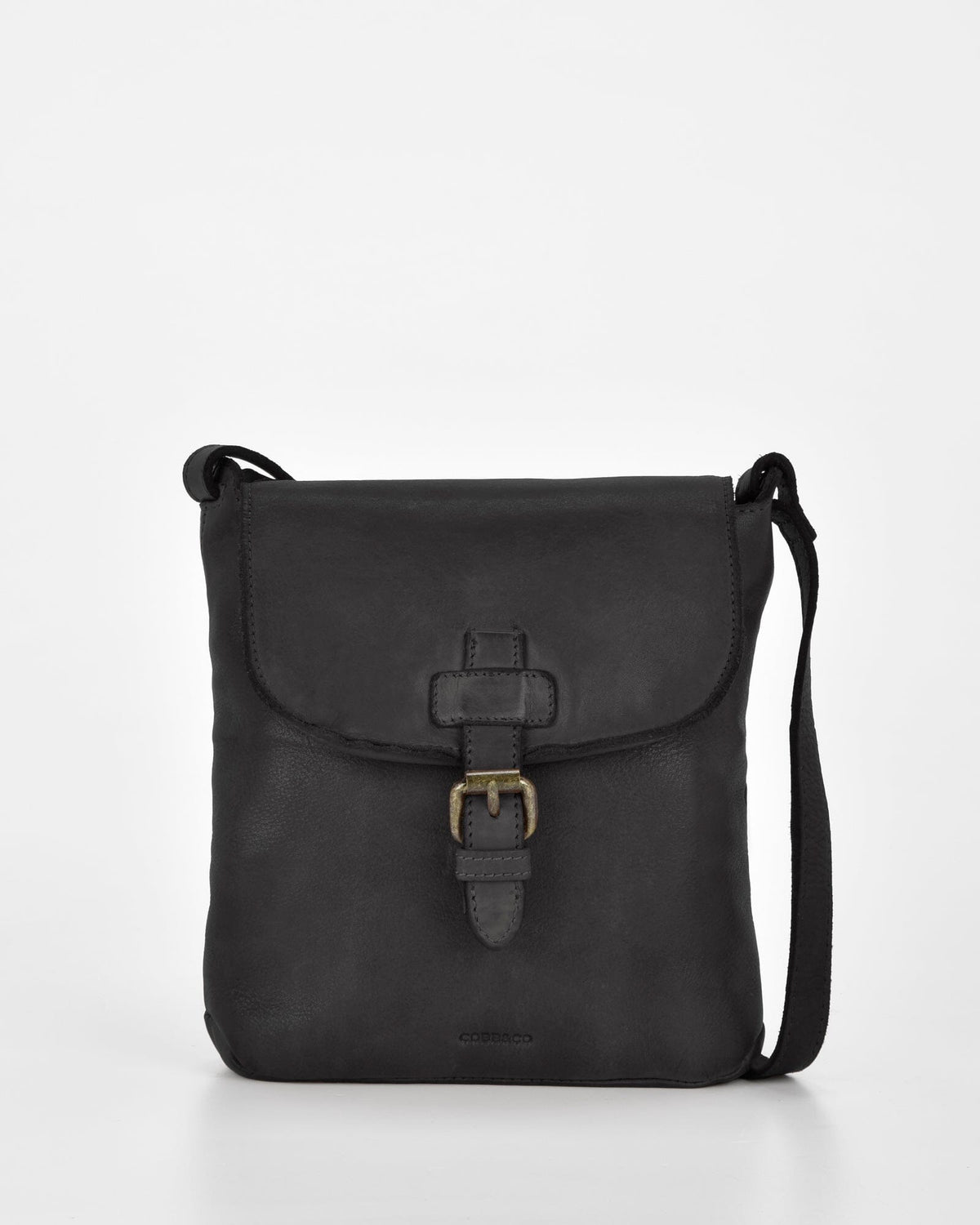 Burton Rugged Leather Crossbody - Black