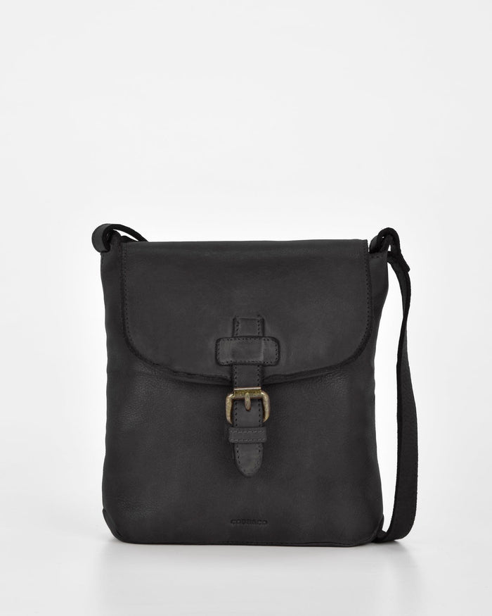 Burton Rugged Leather Crossbody - Black