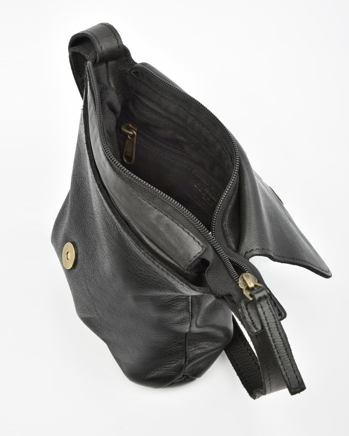 Burton Rugged Leather Crossbody - Black