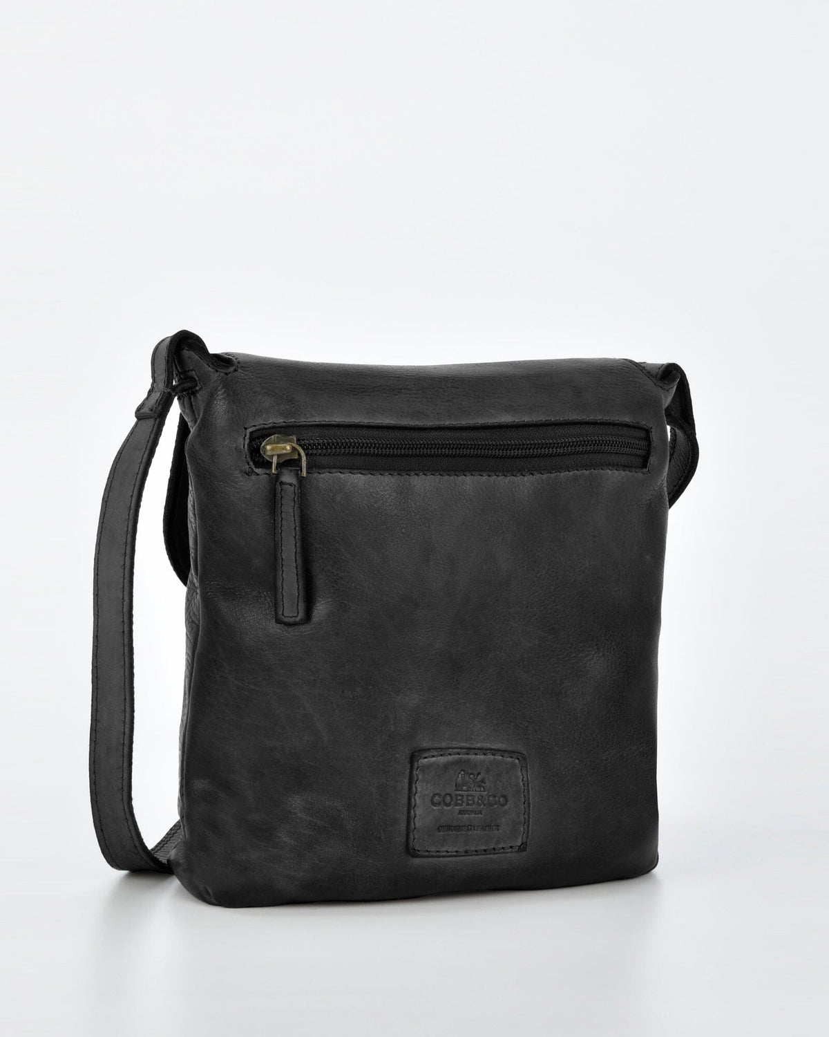 Burton Rugged Leather Crossbody - Black